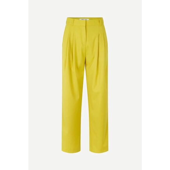 Samsoe Samsoe High Rise Straight Cut Pleated Luzy Trousers Celery Womens S NWT